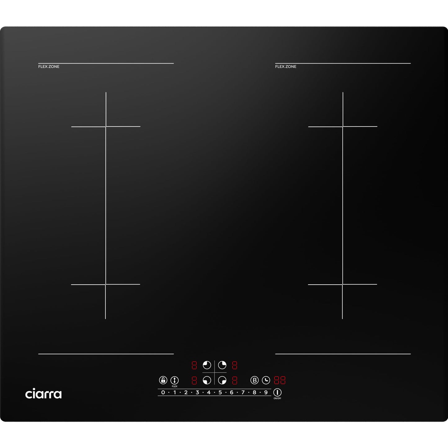 CDV 7200W Built-in Induction Cooktop 4 Burners, 24 Inch Electric Cooktop with Bridge Function Power Booster 9 Power Levels Touch Control Timer Child Lock