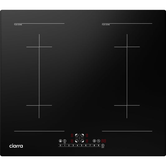 CDV 7200W Built-in Induction Cooktop 4 Burners, 24 Inch Electric Cooktop with Bridge Function Power Booster 9 Power Levels Touch Control Timer Child Lock