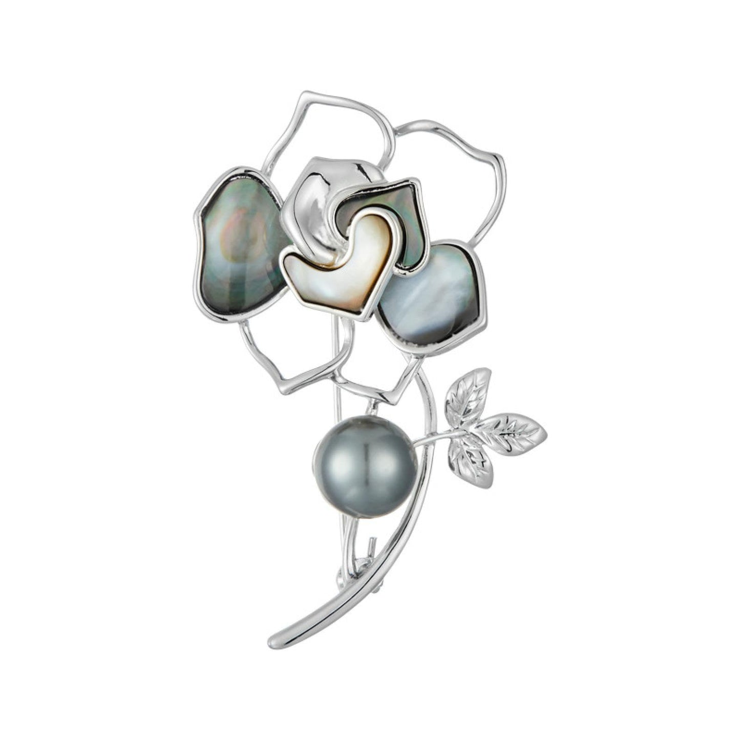 Fashion Brooches For Women, Rose Flower Brooch, Suitable For Party And Daily Wear On Many Occasions，Gold/Grey