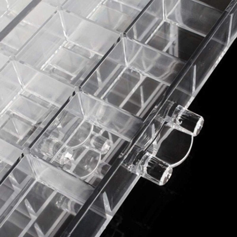 HOKY 120 Grids Transparent Acrylic Nail Display Organizer Makeup Jewelry Nail Art Cosmetic Display Rack Drawer Boxes Organizers