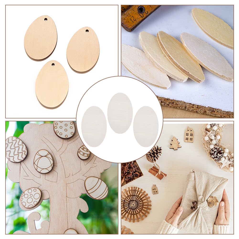 DELORIGIN 20pcs Wooden Oval Cutout 9.8 x 5.9 Inch Unfinished Wooden Blank Slices Crafts Natural Wood Circles DIY Plank Cutout Craft Supplies for Artist Painting Door Hanger Sign Wedding Decor