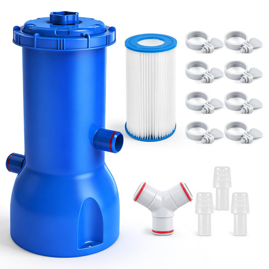 Above Ground Pool Filter Pump, 1000 GPH Powerful Swimming Pool Cartridge Filter Pump, ETL Certified Water Circulation and Filtration System with GFCI Protection - Keep Water Crystal Clean