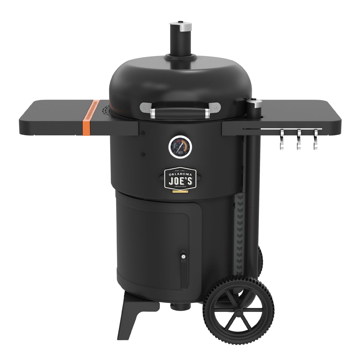 Oklahoma Joe's® Bronco 18 in. Heavy Duty Charcoal Drum Smoker and Grill with 284 sq. in. Cooking Area in Black, Smoker Grill