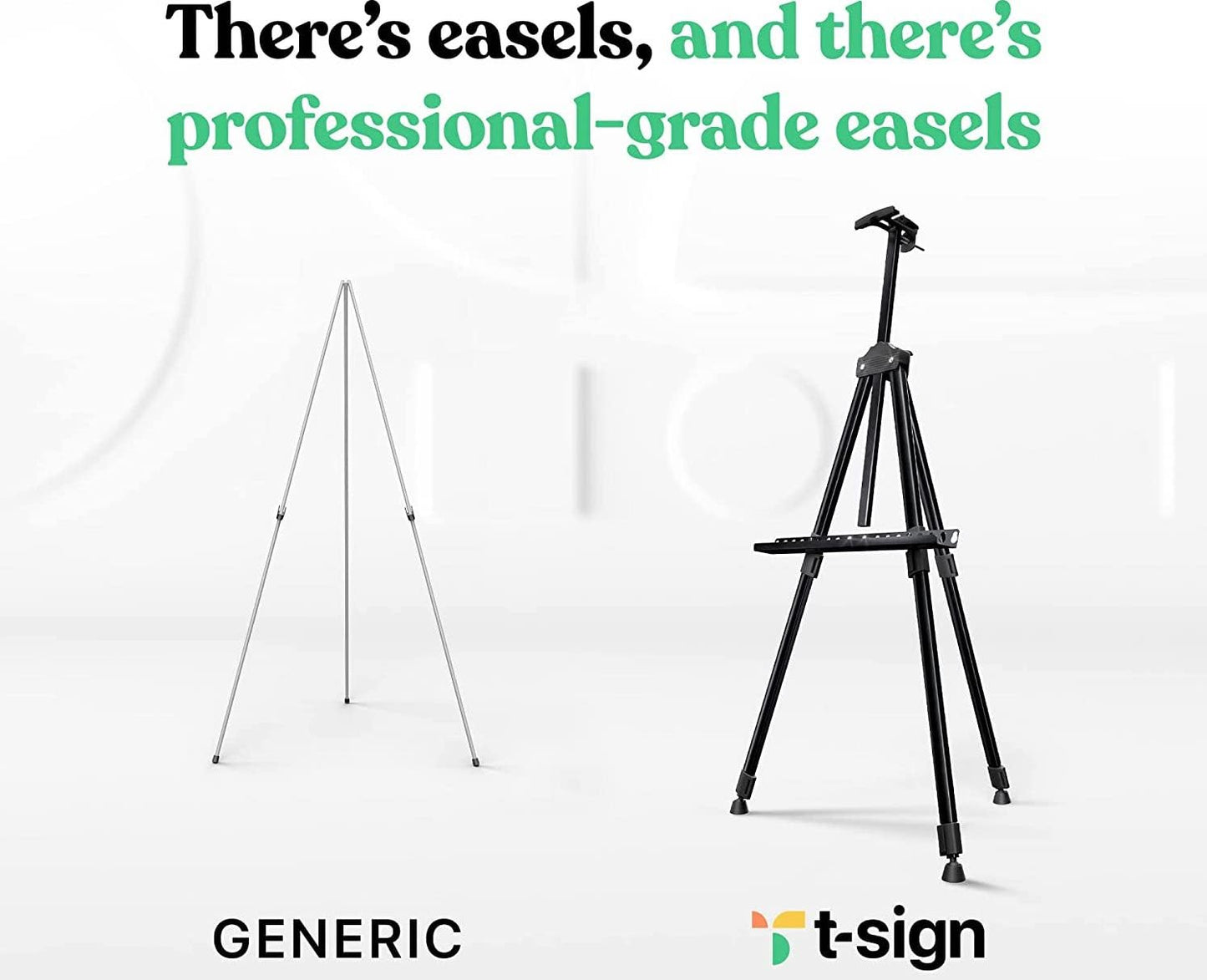Portable Artist Easel Stand for Painting - Adjustable Height Painting Easel with Bag - Tabletop Art Easel for Painting Canvas Stand, Poster Stand & Wedding Signs Stand - Metal Tripod - 17x66 inches