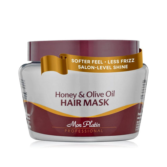 Mon Platin Honey & Olive Oil Hair Mask 500 g – Deep Conditioner with Dead Sea Minerals, Royal Jelly & Propolis – For Dry, Damaged, Colored, Permed or Split-End Hair – Hydrates Adds Shine