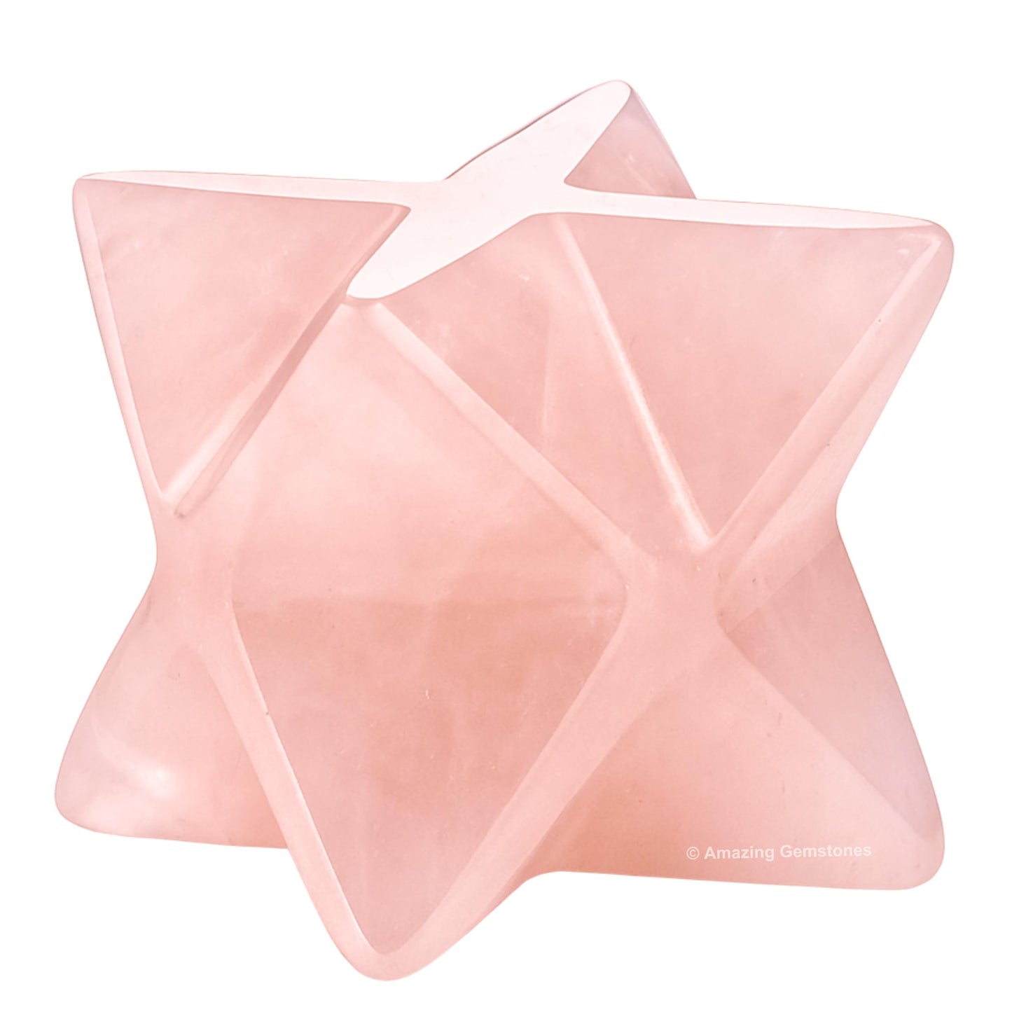 Amazing Gemstone Rose Quartz Merkaba Crystal - 1 Inches Metaphysical Merkaba Star for Meditation - Energetic Tetrahedron Crystal and Healing Stones for Spiritual Growth and Healing (20-25mm)