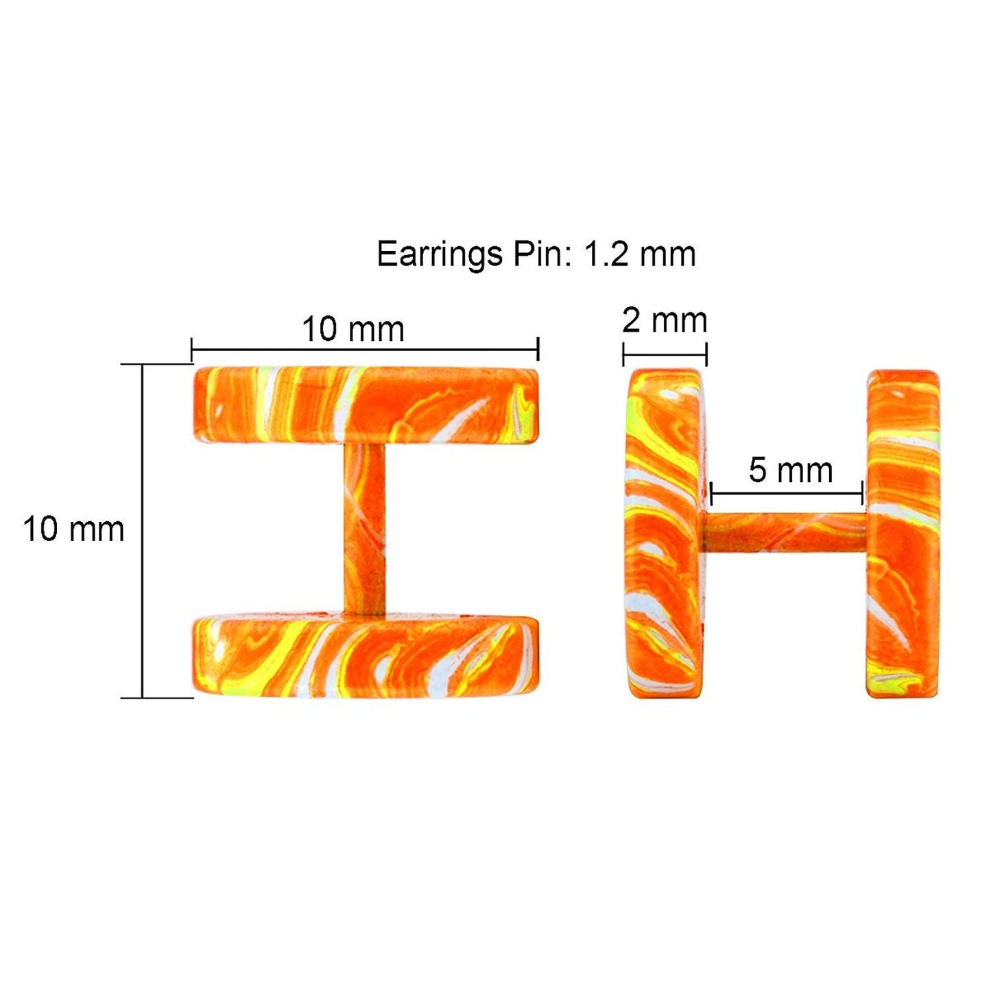 JEWELRIESHOP Fake Plugs Faux Gauge Earrings Stainless Steel Studs Circle Flat Back Cheater Illusion Tunnel Dumbbell Barbell Earrings Fake Ear Plugs for Women (16G, 6pcs, 10mm)