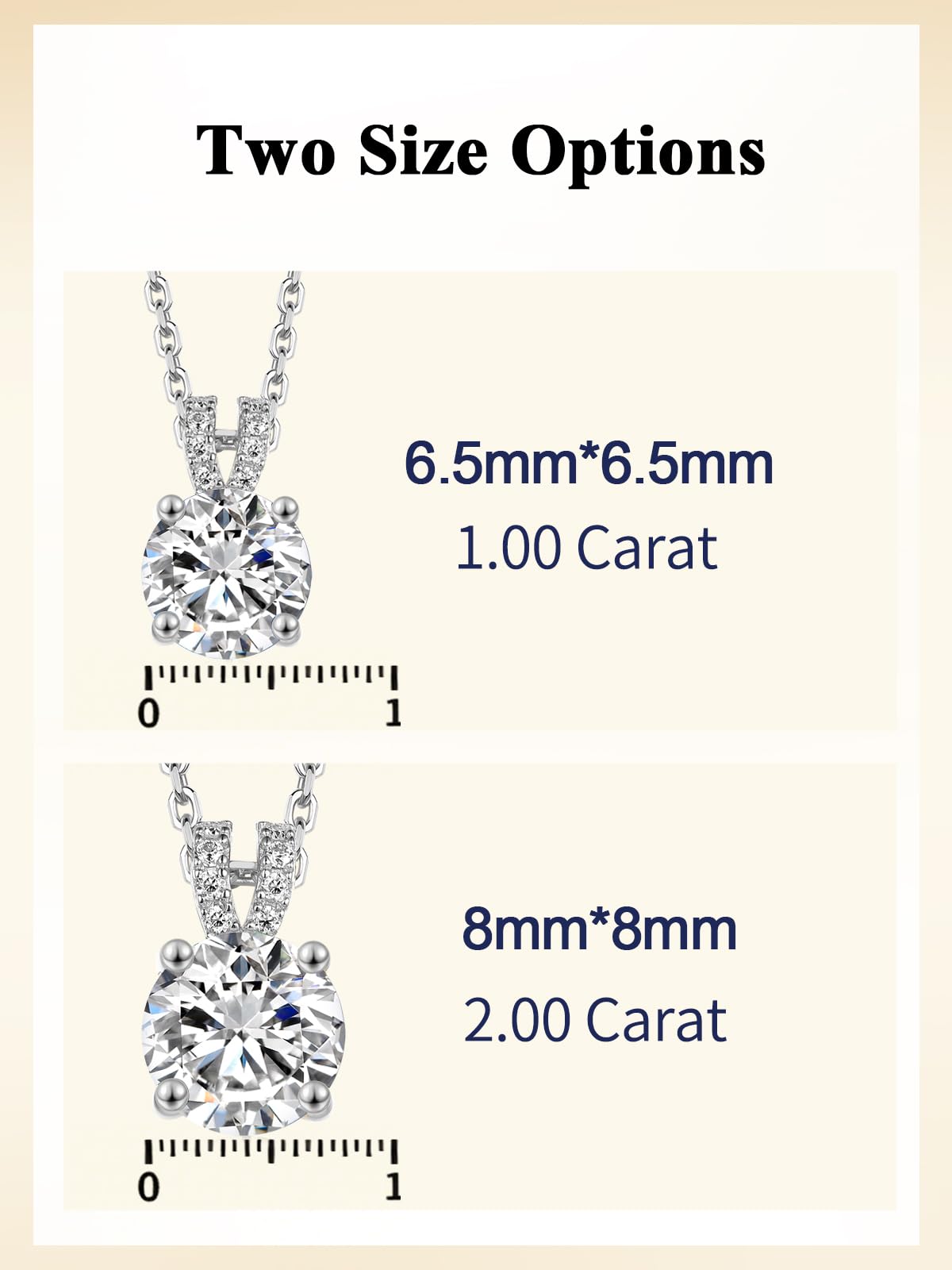 CYW Moissanite Cute Small Round Pendant Necklace Women Valentines Day Silver Imitation Diamond Simple Solitaire Necklace