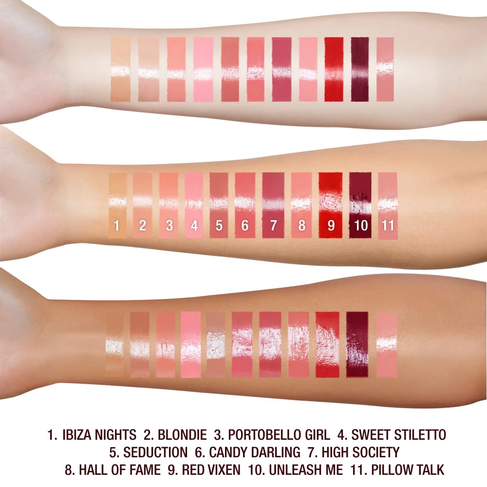 Charlotte Tilbury Lip Lustre Hydrating Lip Gloss - High Shine Non-Sticky Formula with Lotus Extract - Long Lasting Moisturizing Makeup, Velvet Soft Finish - Candy Darling, Fuchsia