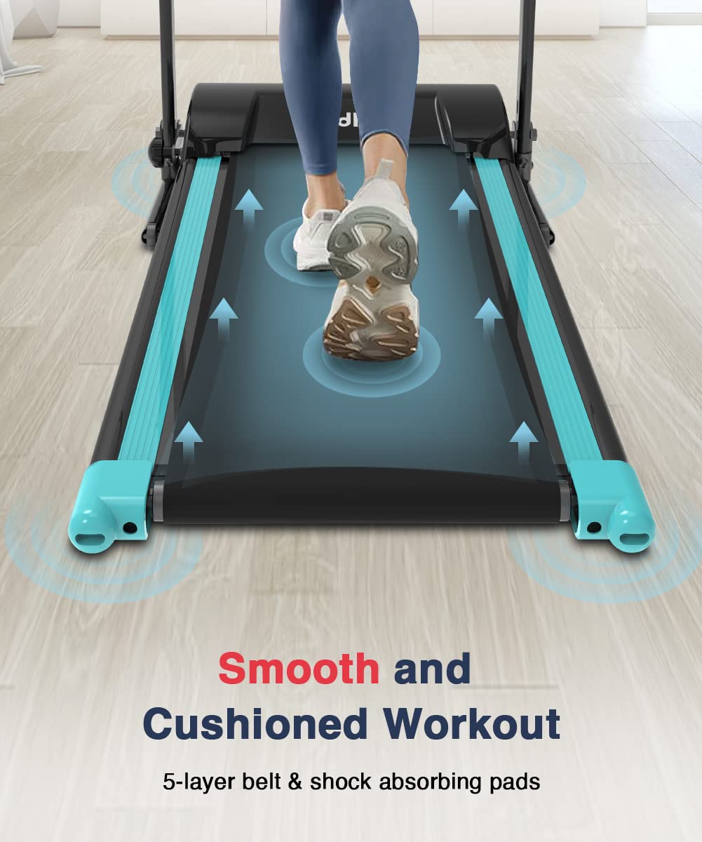 REDLIRO Electric Treadmill Foldable Exercise Walking Machince for Apartment Home/Office Jogging Compact Folding Easy Assembly 12 Preset Program 2 Wheels LCD Display