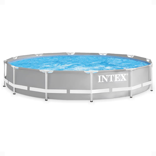 INTEX 26710EH Prism Frame Premium Above Ground Swimming Pool: 12ft x 30in – SuperTough Puncture Resistant – Rust Resistant – Easy Assemble – 1718 Gallon Capacity – Pool Only