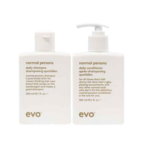 Evo Normal Persons Daily Care Shampoo & Conditioner - Refreshes & Balances Scalp, Reduces Frizz, Reinvigorates Scalp and Hair - 300ml / 10.1 Fl Oz