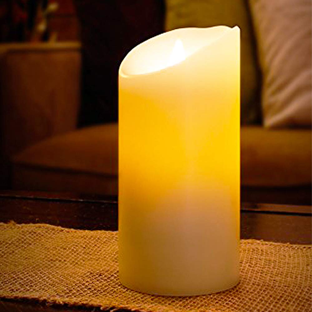 Eldnacele Large LED Candles with 6H Timer Flickering Flame, Battery Operated Electric Candles with Real Wax Warm Light for Christmas Halloween Home Party Decoration 5"X 10"""