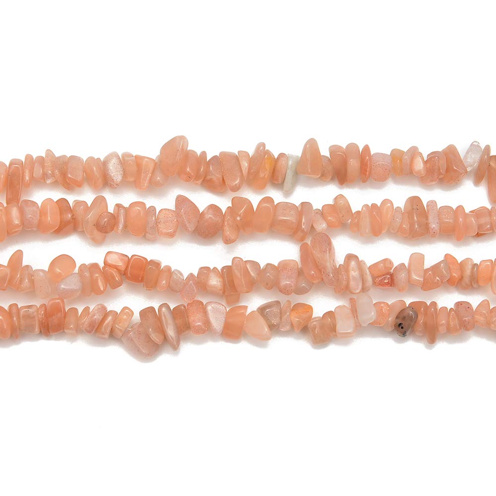 PLTbeads 5-8mm Natral Healing Gemstone Waist Bracelets Necklace Kit Irregular Stone DIY Crafts Design Jewelry Making 1 Strand per Bag Approxi 34 inch (Sunstone Chips)