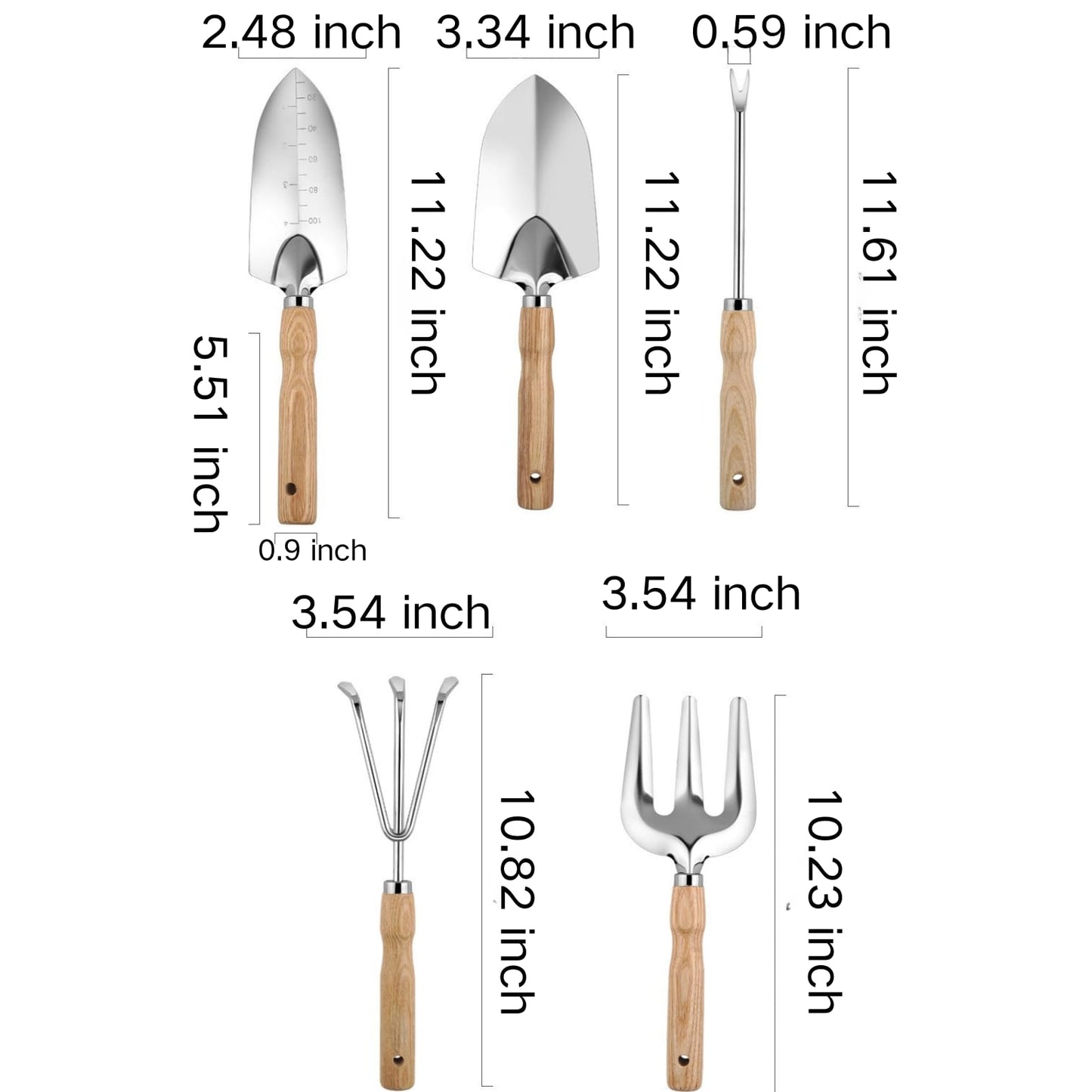 GOVNPJ Garden Tools Set with Basket, 9-Piece Garden Tools for Gardening with Woven Organizer, Complete Gardening Hand Tools Set Gift for Women Men