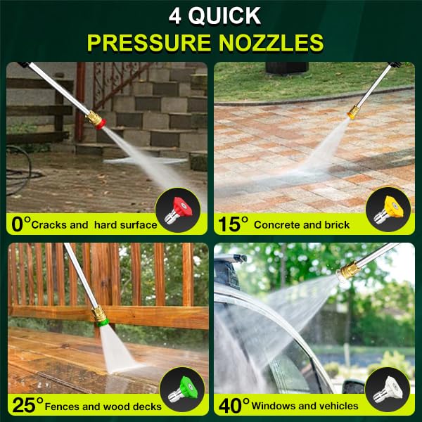 POXURIO Electric Pressure Washer, 4000PSI 2.8GPM Power Washer, 3-in-1 Self-Priming High Pressure Washer, for Cars, Patio, Deck