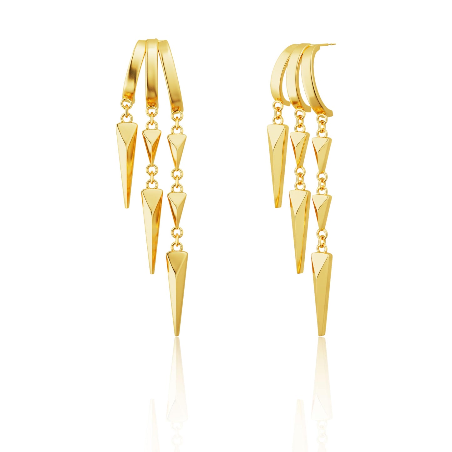 Freekiss Gold Hypoallergenic Stud Dangle Earrings for Women, Dainty Minimalist Long Drop Illusion Huggie Hoop Earrings Set, Simple 14k Gold Plated Womens Jewelry