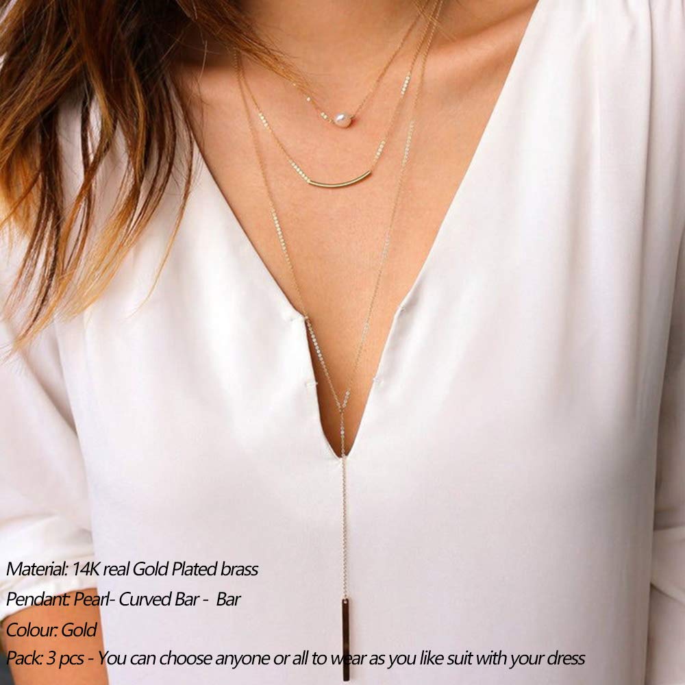 Simulated Pearl Choker Curved Bar Necklace Copper Rod Layered Simple Necklace Adjustable Choker Necklaces for Women Jewelry