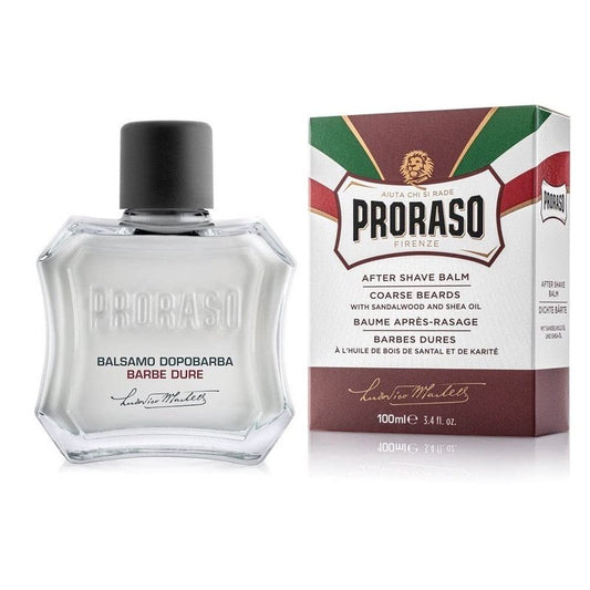 Proraso After Shave Balm - Sandalwood Oil & Shea Butter - Moisturizing & Nourishing After Shave Cream for Coarse or Hard Beards - Premium Italian Shaving for Men - 3.4oz
