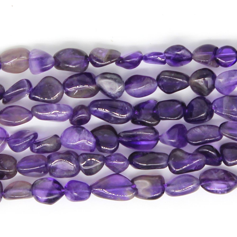 MJDCB Natural Irregular Shape Stone Beads 6-8mm Amethyst Gemstone Energy Crystal for Jewelry Making Bracelet Necklace
