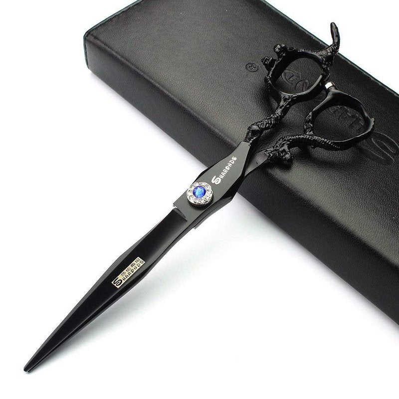 7 Inch sharonds Personalized Hair Scissors 19cm Cool Black Salon Hair Styling Barber Scissors Stainless Steel Barber Tools
