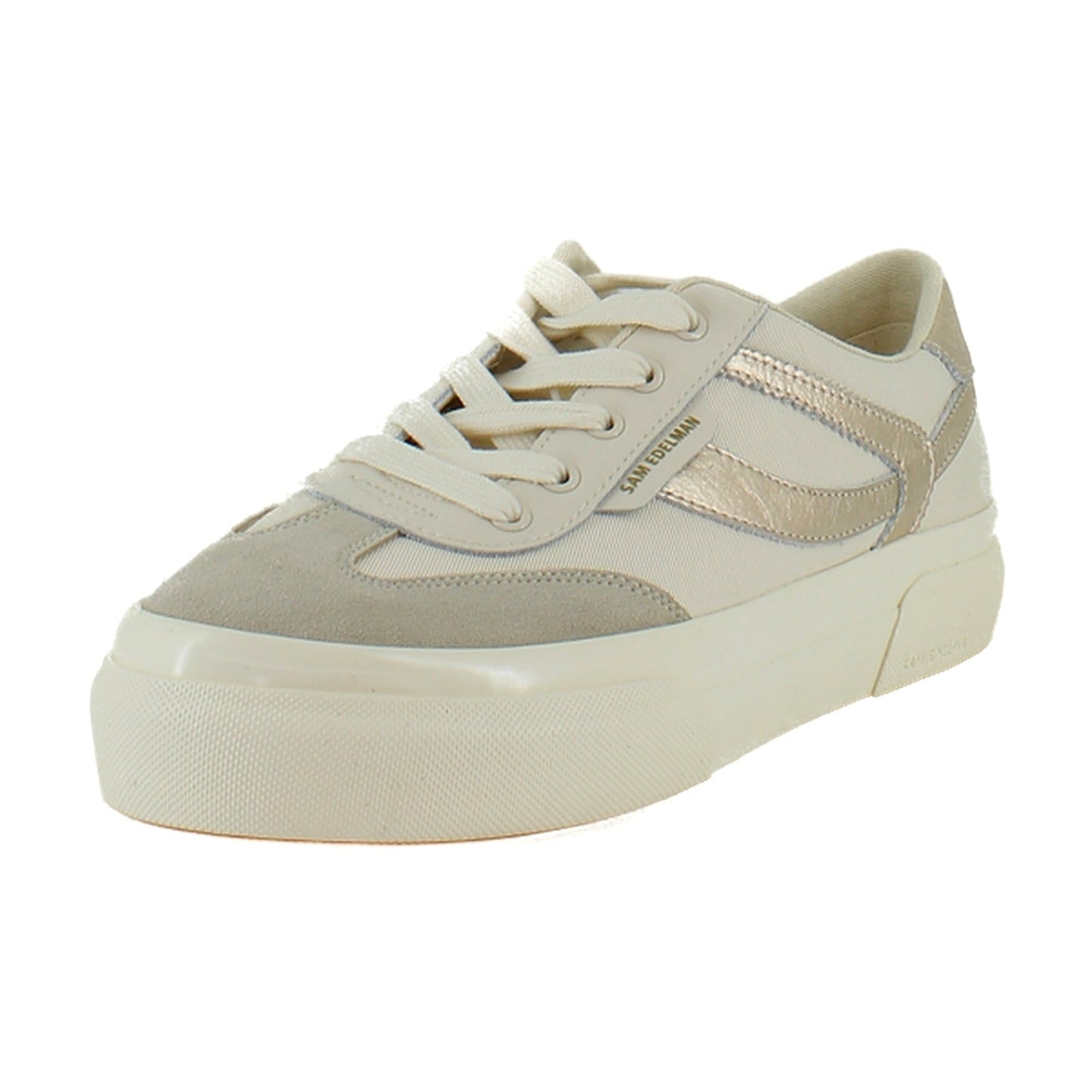 Sam Edelman Women's Simone Sneaker Ivory/Lily White/Gold Leaf 9.5 Medium