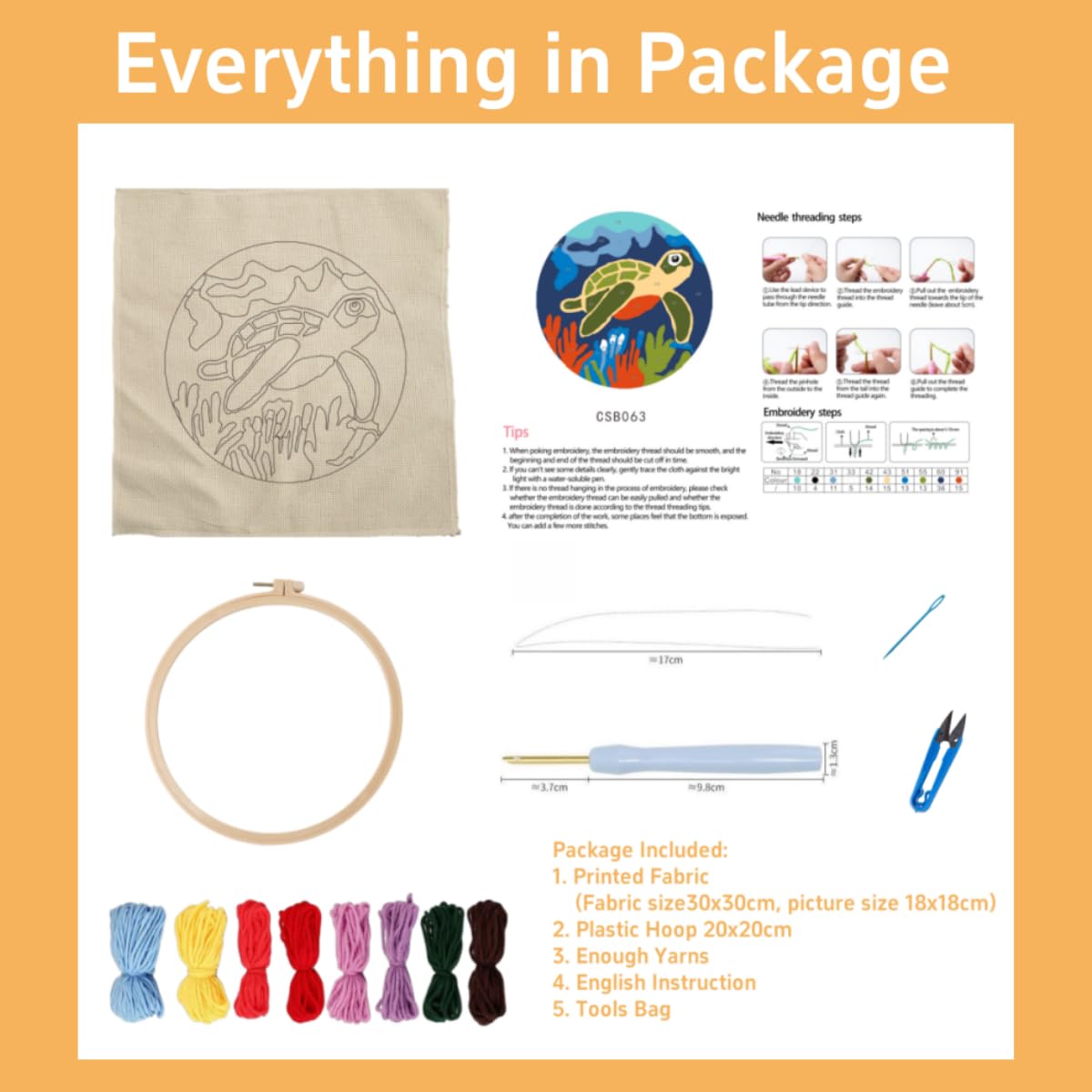 DIY Punch Needle Kits Purple Butterfly and Flowers Easy for Beginners Punch Needle Embroidery Set with Hoop Stamped Pattern for Craft Lovers and Home Decor-8