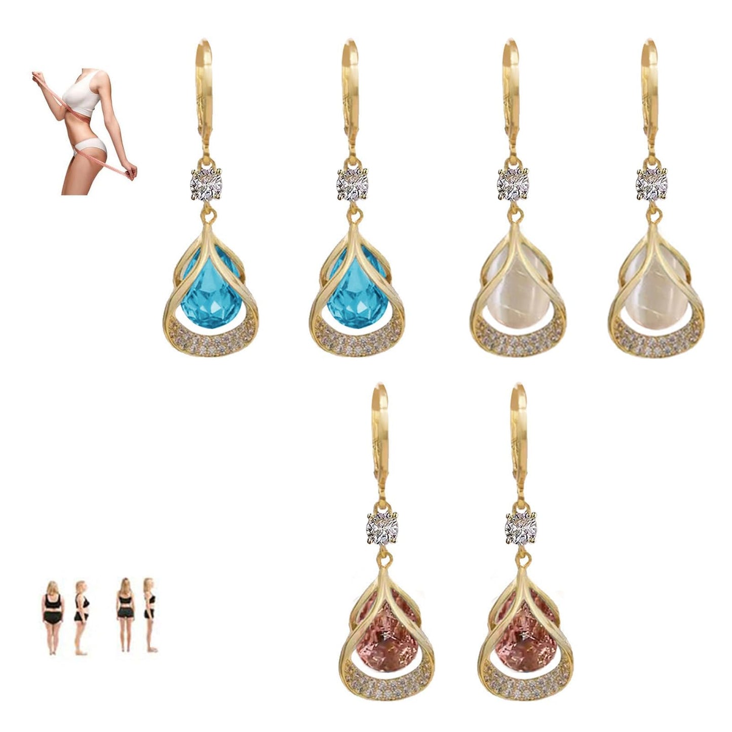 Flysmus Halolux Lymphvity Earrings lovefinity™ lymphvity Atheniz Earrings Dorina Ear Acupressure Detox Earrings for Women Ear Allure Earrings Non Piercing Acupressure Earrings Jewelry Gifts for Teen