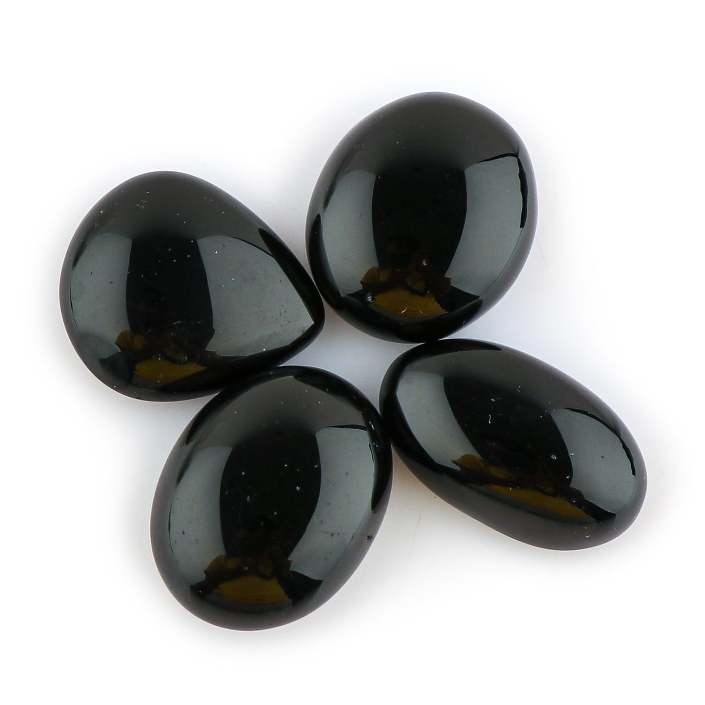 CRYSTALINES 4-5pcs, Wholesale Natural Black Agate Gemstones, Assorted Bulk Flatback Cabochon Stone, Polished Loose Supplies for Jewelry Making, Healing Crystals, Wire Wrap, Gem Collection