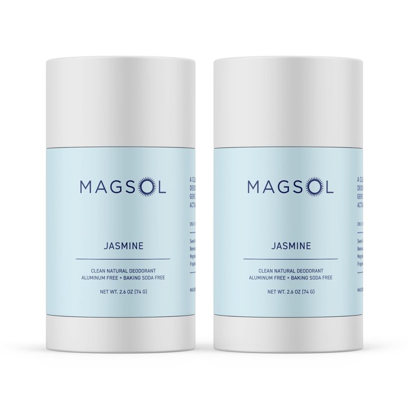 MAGSOL Aluminum Free Deodorant for Women, Premium Natural Deodorant - 4 Total Ingredients, 2 Pack (Jasmine)