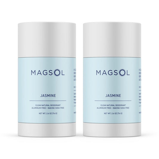 MAGSOL Aluminum Free Deodorant for Women, Premium Natural Deodorant - 4 Total Ingredients, 2 Pack (Jasmine)