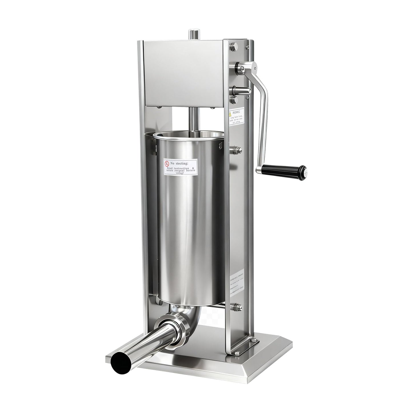 Malphi 11 Lb/5L Sausage Stuffer 2 Speed Stainless Steel Vertical Sausage Maker with 4 Filling Tubes