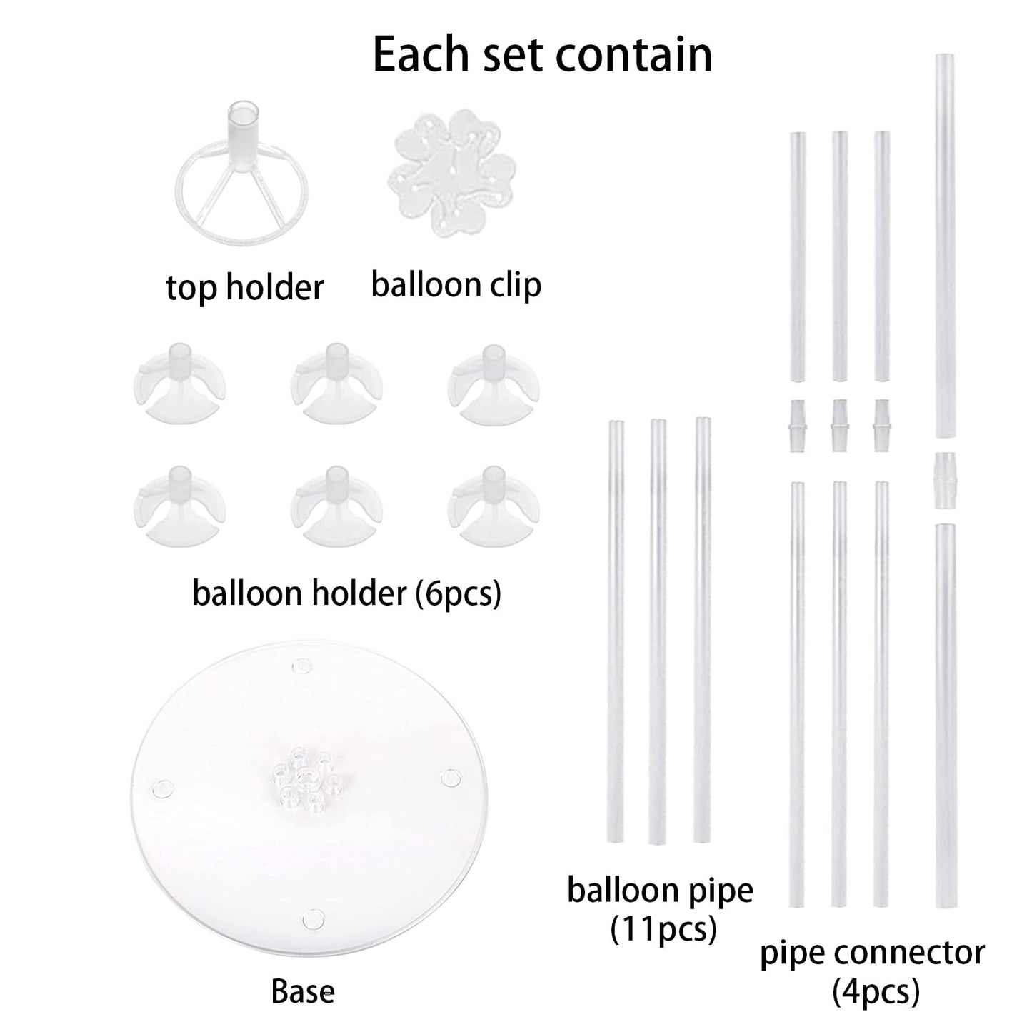 LOBUBT 10 Sets Balloon Stand Kits, Balloon Sticks Holder with Base for Table Centerpiece Graduation Birthday Baby Shower Party Decorations