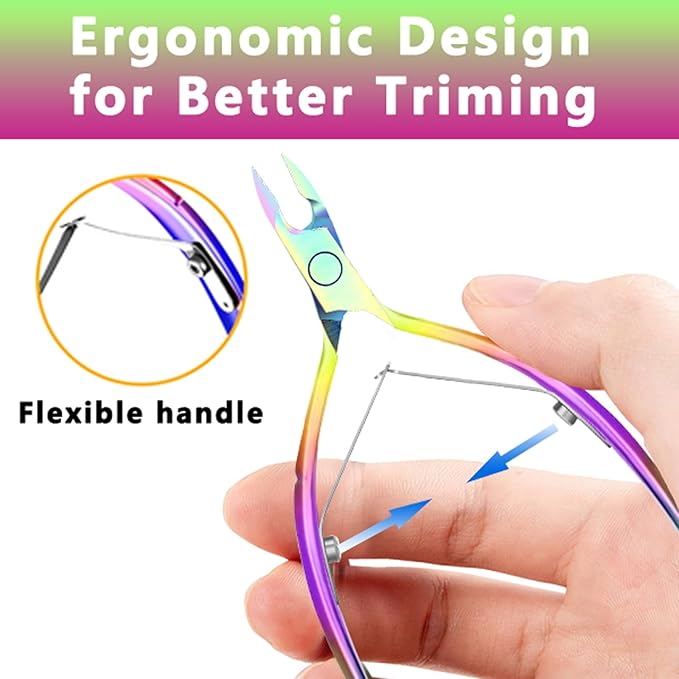 Cuticle Trimmer Cuticle Nippers, Durable Cuticle Cutter, Salon Toe Nail Cuticle Clippers, Stainless Steel Cuticle Remover Cuticle Scissor, Pedicure Manicure Tools for Fingernails and Toenails