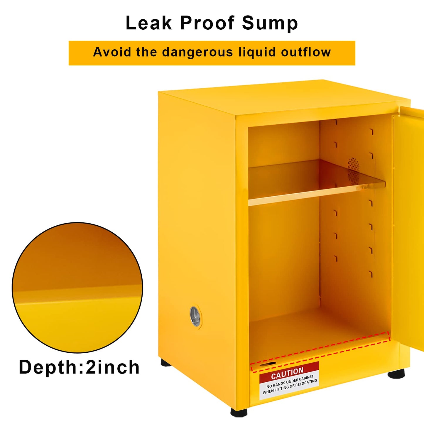 MERXENG 17" x 17" x 18" Galvanized Steel Safety Cabinet, Flammable Liquids Storage Cabinet Fireproof Leakproof Cabinet for Industry and Home