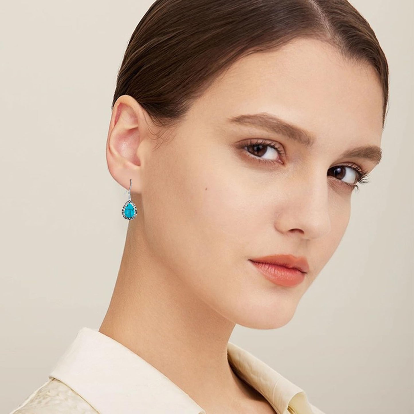 Eetaitai Natural Turquoise Earrings 925 Sterling Silver Boho Earrings Blue Vintage Native American Jewelry Western Jewelry Vintage Earrings Mothers Day Gifts for Mom Wife Sister