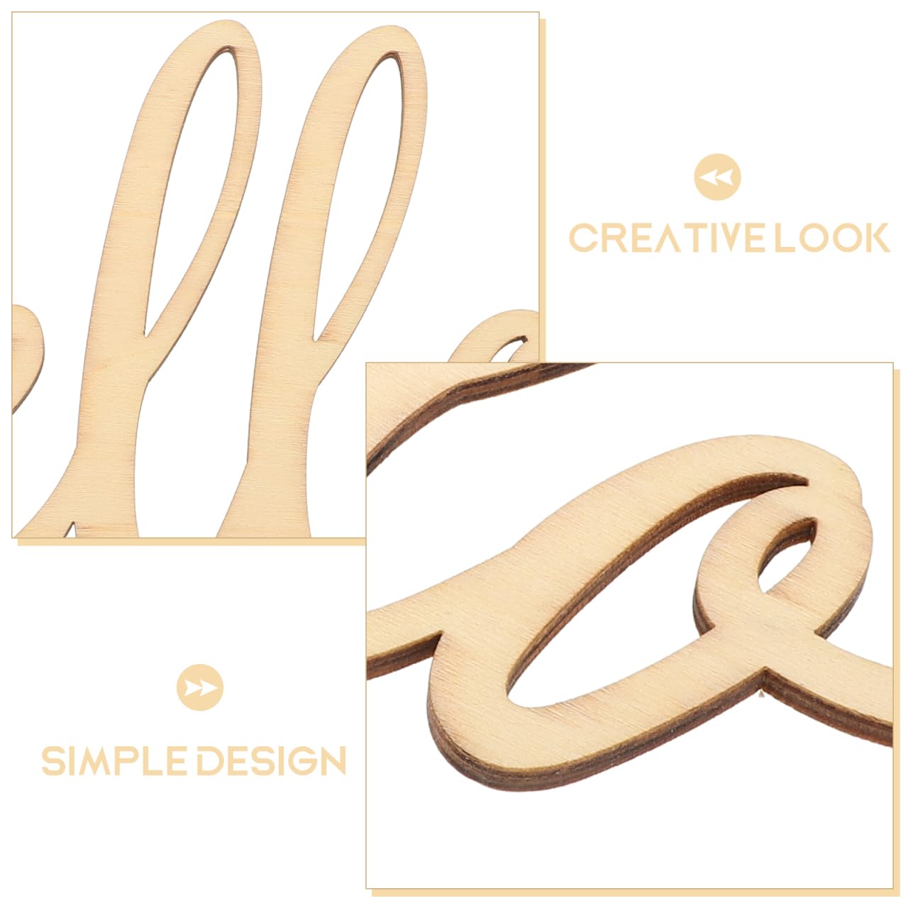 STOBOK 2pcs Wooden Hello Letter Signs, Hello Sign Cutout Unfinished Wooden Unfinished Hanging Ornaments Rustic Wall Art Decoration Decorative s for Home Restaurant Wedding