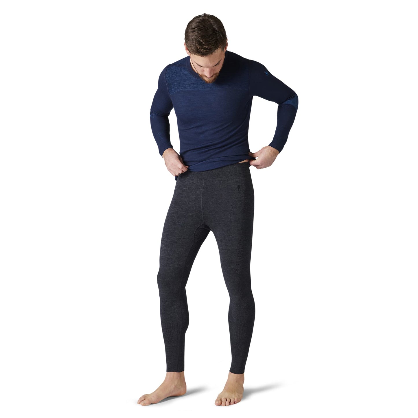 SmartWool Men's Intraknit Thermal Merino Base Layer Bottom - Charcoal Heather-Black - Large