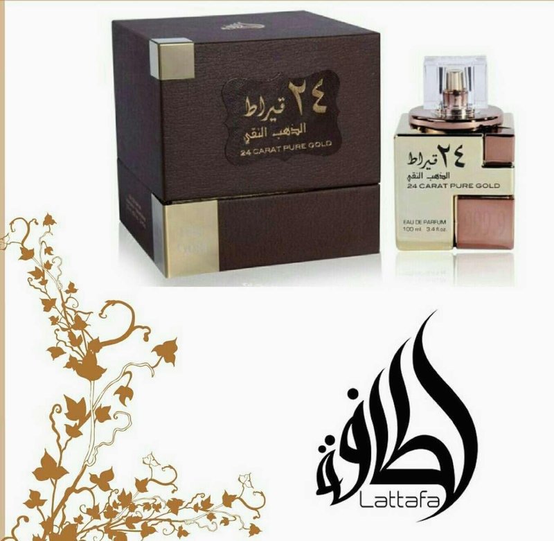 Lattafa Perfumes 24 Carat Pure Gold for Unisex Eau de Parfum Spray, 3.4 Ounce (Pack of 2)