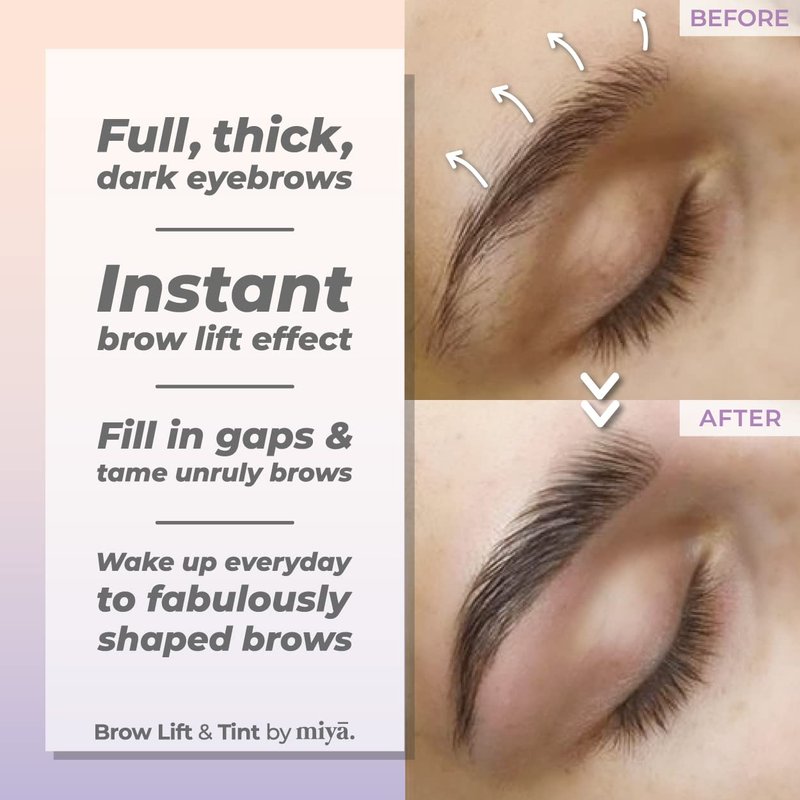 MIYA LASH Lift & Brow Lamination Kit | Black, Voluminous Eyebrows & Eyelashes Color | Professional 8 Weeks Result | LVL, Perm, Laminate | Keratin Brow & Lash Kit With All Tools