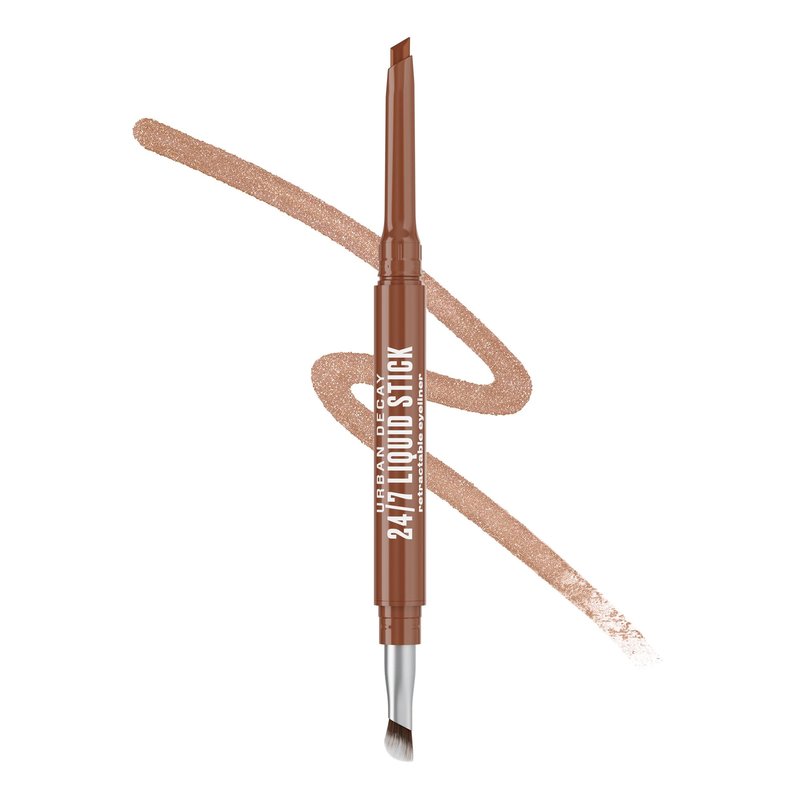 Urban Decay 24/7 Liquid Stick Waterproof Eyeliner - Smudge-Proof, Transfer-Proof, Up to 24HR Wear, Dual-Ended Retractable Gel Liner with Blending Eye Brush - Solar Flick (duochrome copper brown)