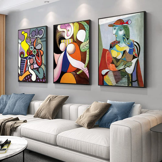 Aesthetic Abstract Canvas Framed Wall Art Large Size 24" X 16" X 3 Pieces Modern Art Natural Minimalist Posters Prints Living Room Bedroom Bathroom Kitchen Office Wall Decor (Black)