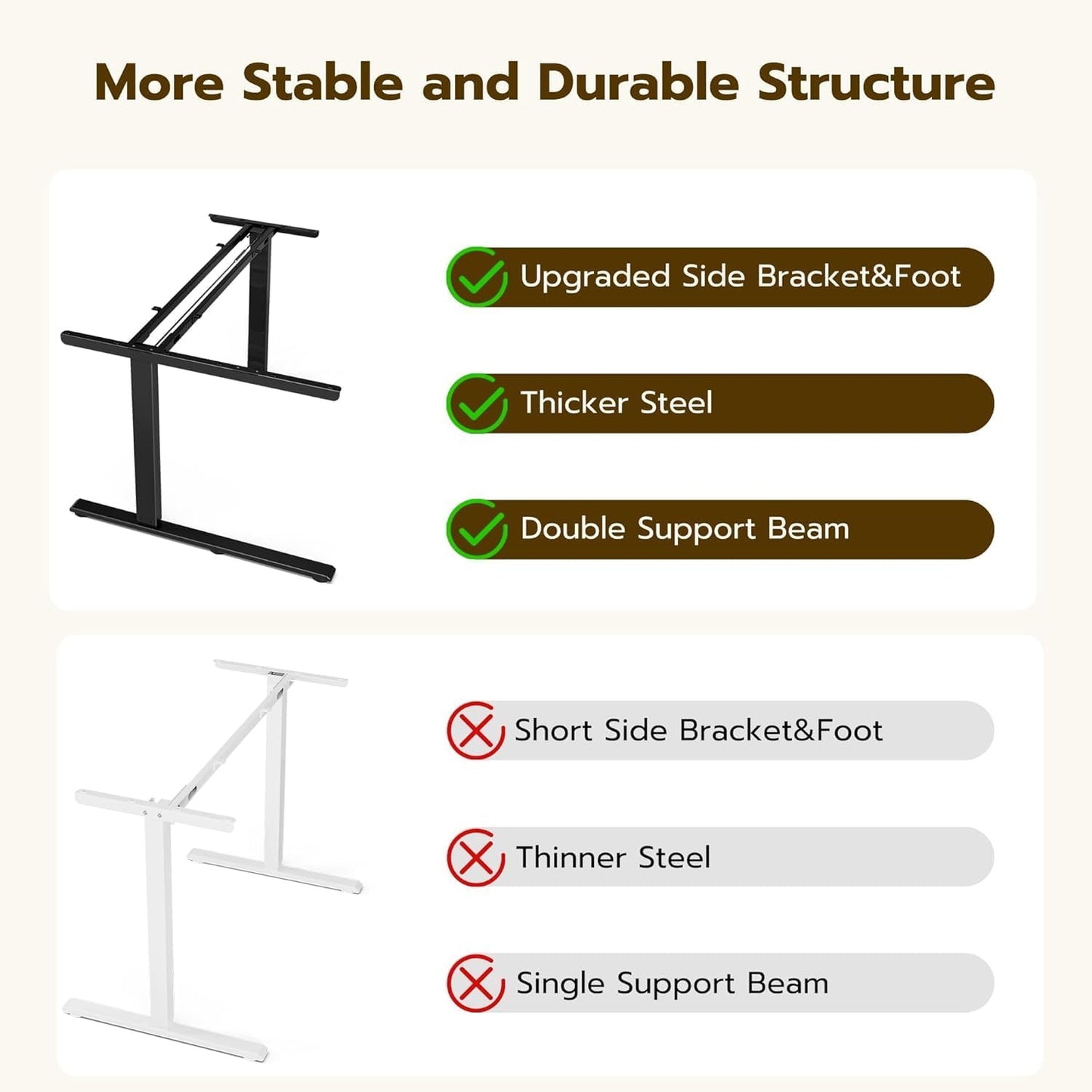 Acrolix 59 Inch L Shaped Standing Desk Electric Adjustable Height, Corner Standing Desk, Electric Sit Stand Table with Reversible Splice Boards for Computer Office Home (Rustic Brown)