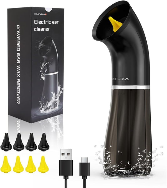 Ear Wax Removal Kit - Dual Water Tank Design with 4 Pressure Settings | 250ML Capacity, 8 Soft Earbuds, Type-C Charging, IPX7 Waterproof