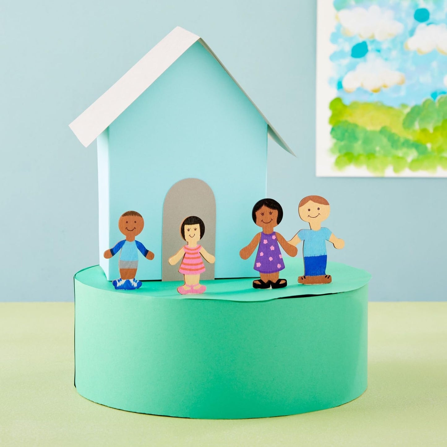 Juvale Unfinished People-Shaped Popsicle Sticks for Crafts - 100 Pack Poplar Wood, Mom & Dad 6in & Son & Daughter 5in - Wooden Mini Figures for Art & Wooden People