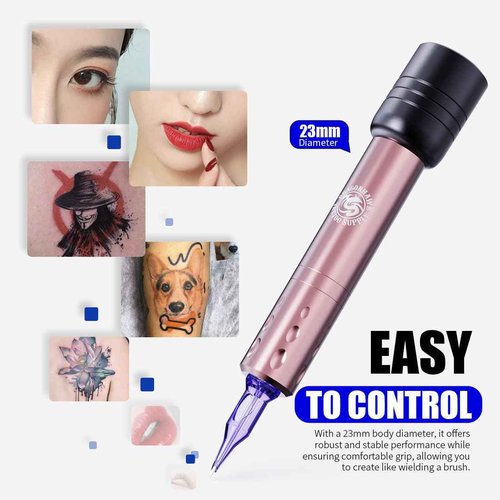 Dragonhawk Tattoo Gun Kit S6 Pro Wireless Tattoo Machine Complete Kit Beginner Tattoo Kit 20 Cartridges Needles