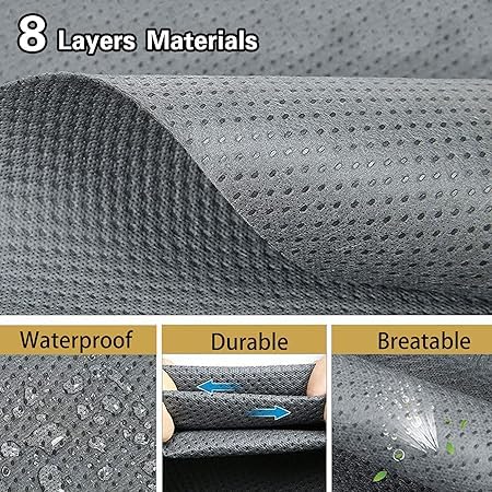 RV Covers Upgraded 8 Layers Top Camper Cover Windproof Travel Trailer RV Cover with Waterproof PU Coating Camper Cover Motorhome Camper Covers (Non-Woven Fabric Fits Travel Trailer 20' to 22')