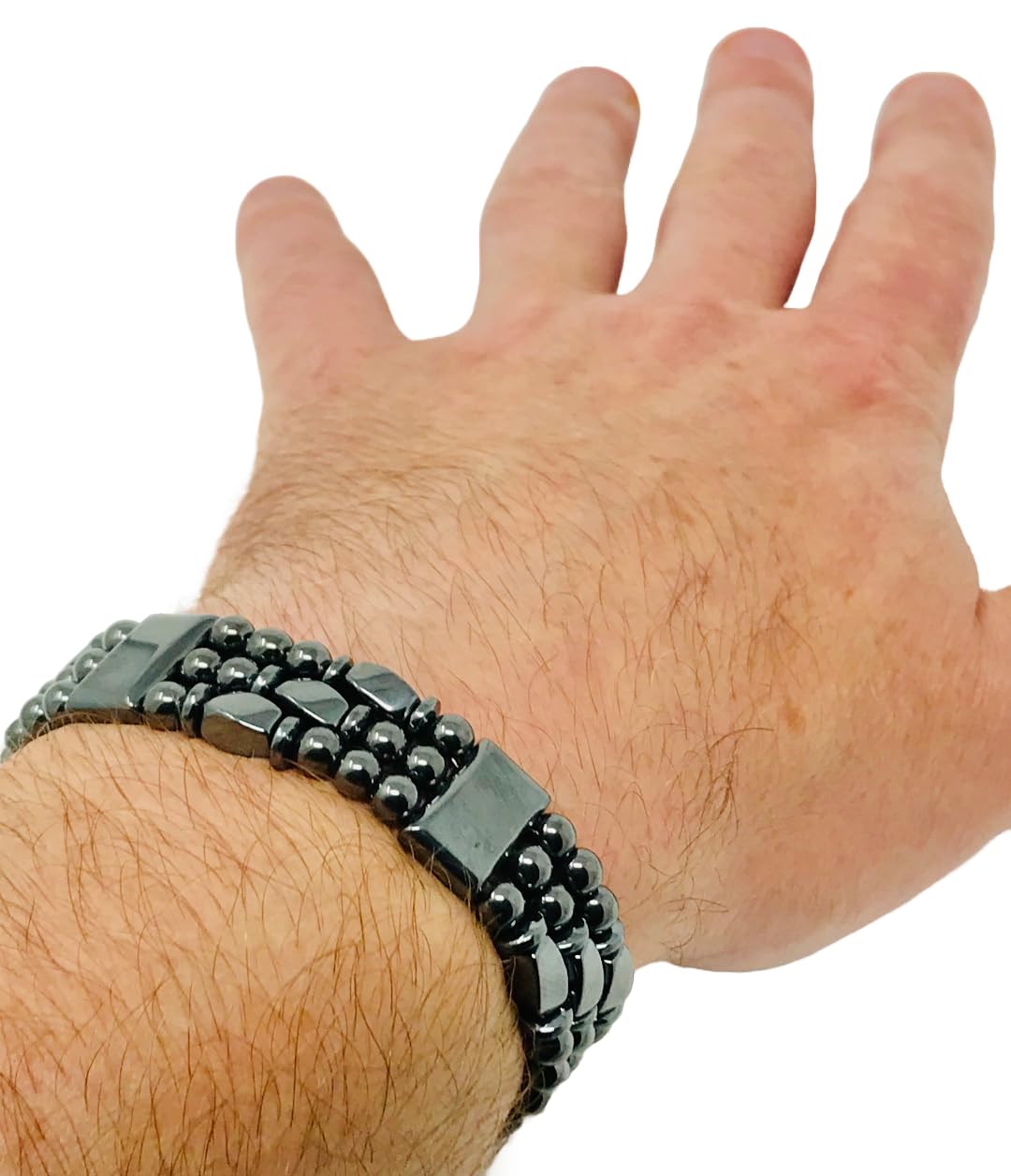 Tri-Power Magnetic Hematite Bracelet (6.5 Inches)