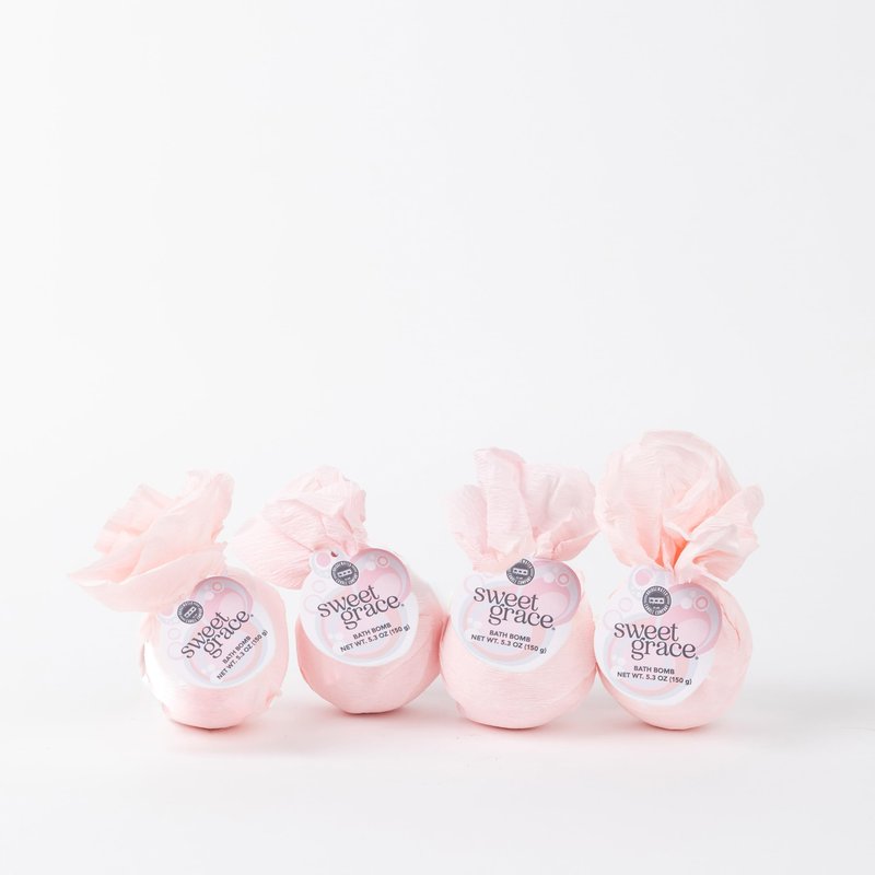 Bridgewater Candle |Luxury| Foaming Fizzing Pink Scented| Bath Bomb 4 Pack|Sweet Grace