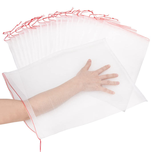 20Pcs Kikhope Fruit Protection Bags, 21"x14" Garden Netting Bags with Drawstring, Fruit Netting Bags, Fruit Tree Bags, Netting Barrier Bags for Protecting Fruits and Vegetables